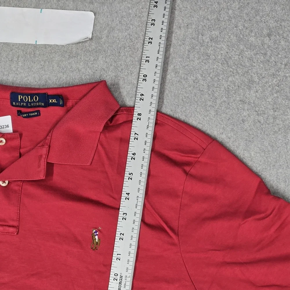Polo Ralph Lauren Men Polo XXL Red Embroidered Pony Pima Soft